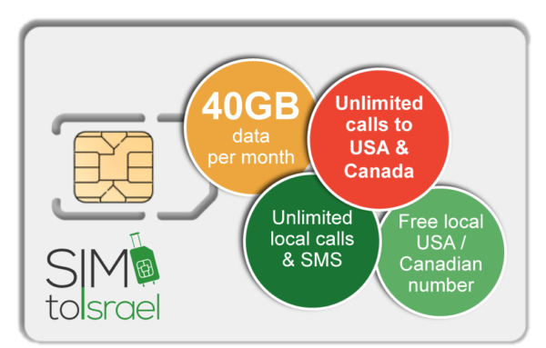 40GB-USA_Canada-1 Israeli SIM card_simtoisrael